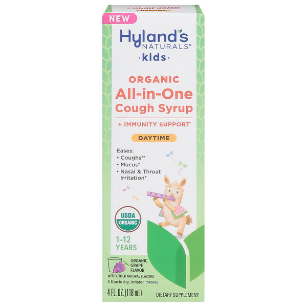 Hyland's Naturals Kids Organic Grape Cough Syrup & Immunity Support