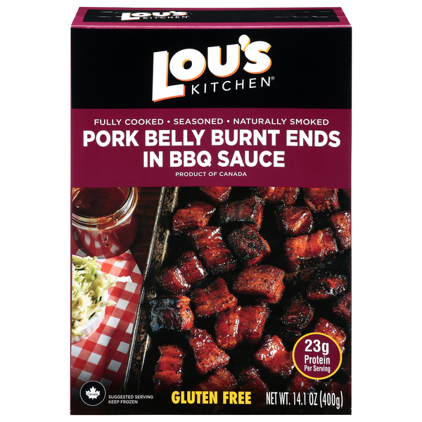 Lou's Kitchen Gluten Free Pork Belly Burnt Ends in BBQ Sauce Refrigerated