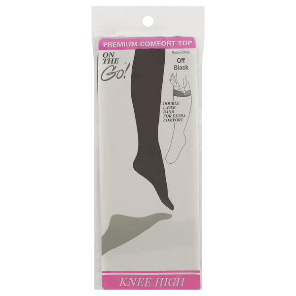 On the Go! Premium Comfort Top Knee Highs Off Black Size 8-11