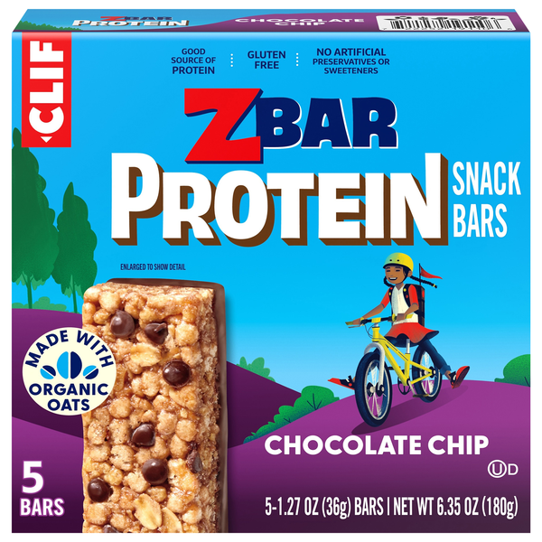 CLIF Zbar Chocolate Chip Protein Snack Bars - 5 ct