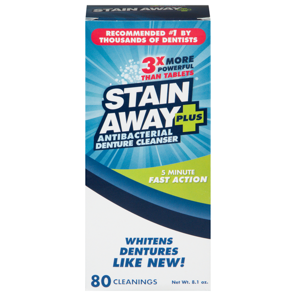 Stain Away Plus Antibacterial Denture Cleanser