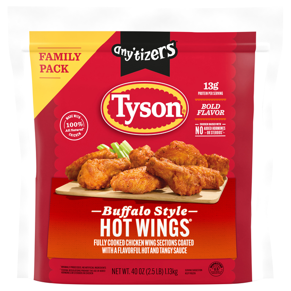 Tyson Any'tizers Buffalo Style Hot Chicken Wings Family Pack Frozen