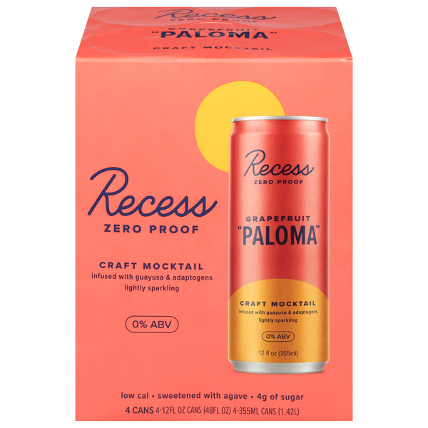 Recess Zero Proof Grapefruit Paloma Craft Mocktail - 4 pk