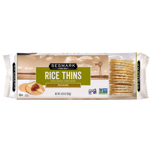 Sesmark Gluten Free Sesame Rice Thins Crackers