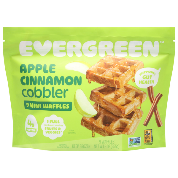 Evergreen Mini Apple Cinnamon Cobbler Waffles - 9 ct
