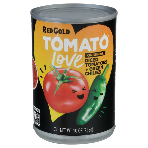 Save on Red Gold Tomato Love Diced Tomatoes + Green Chilies Original