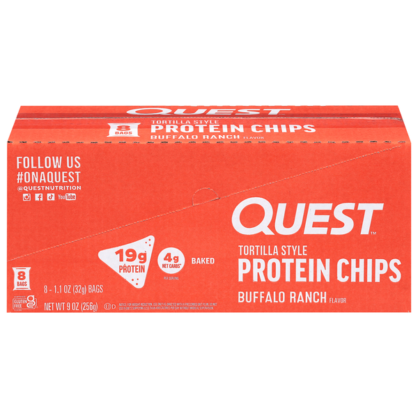 Quest Buffalo Ranch Tortilla Style Protein Chips - 8 ct