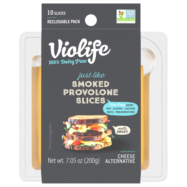 Violife Dairy Free Vegan Just Like Smoked Provolone Cheese Slices - 10 ct