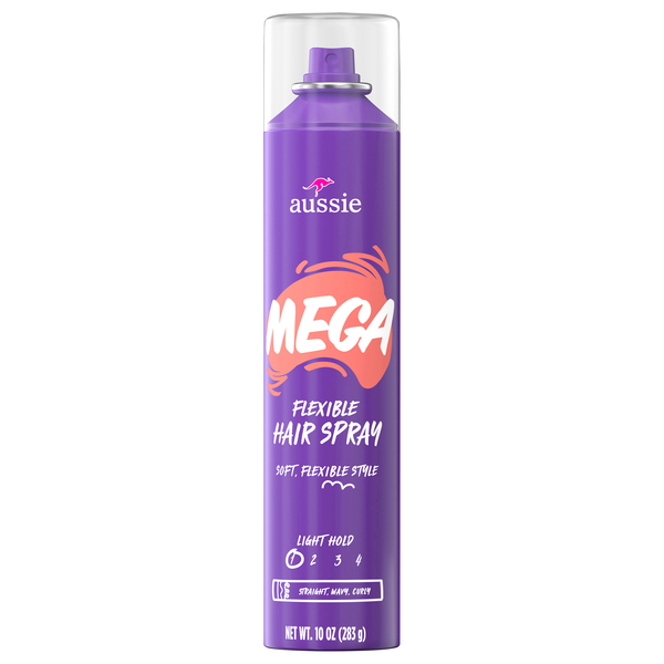 Aussie Mega Flexible Hair Spray for Curly Straight & Wavy Hair