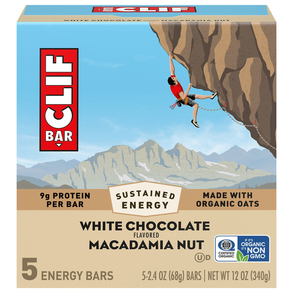CLIF White Chocolate Macadamia Nut Energy Bar - 5 ct