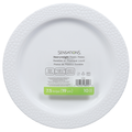 Sensations White Pebble Heavyweight Plastic Plates 7.5 Inch