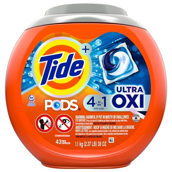 Tide Pods Ultra Oxi Laundry Detergent Pacs - 43 ct