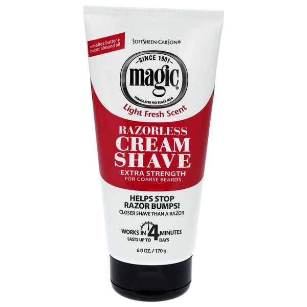 Magic Razorless Cream Shave Extra Strength Light Fresh Scent