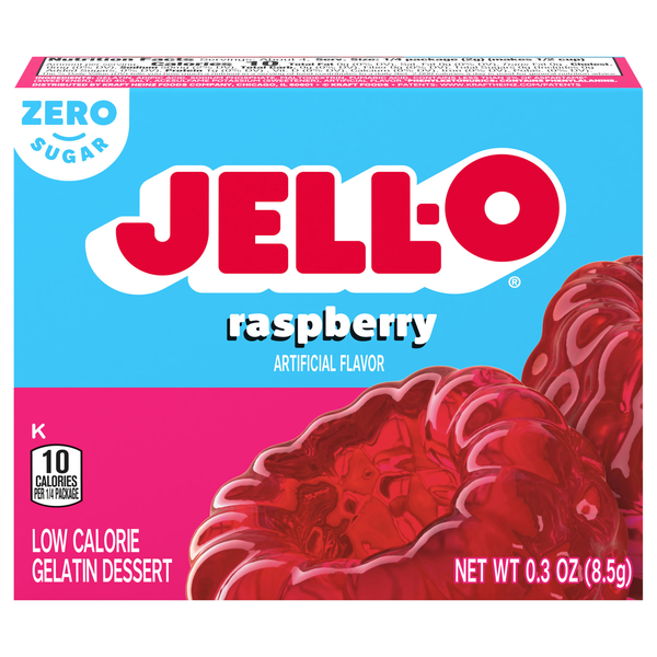 Jell-O Zero Sugar Raspberry Flavored Gelatin Dessert Mix