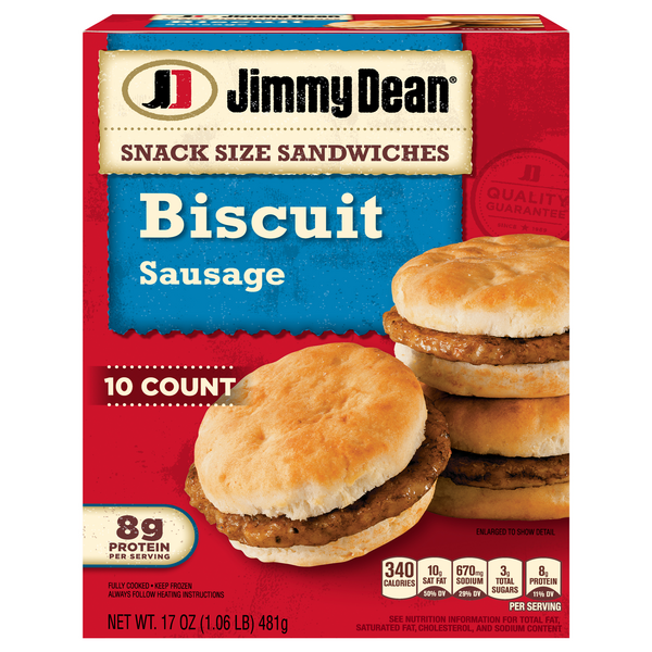 Save on Jimmy Dean Biscuit Snack Size Sandwiches Sausage 10 ct Order