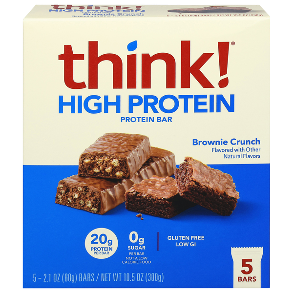 think! Gluten Free Brownie Crunch 20g High Protein Bar - 5 ct