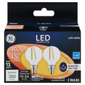 GE LED Decorative Clear Finish Soft White Dimmable Bulbs 40w