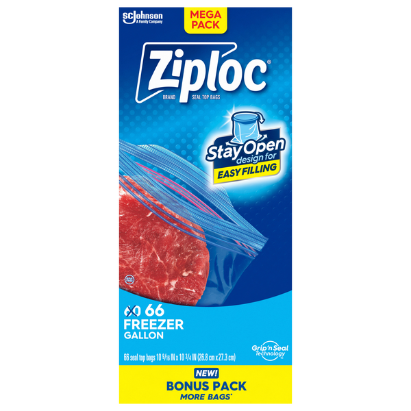 Save on ziploc stay open gallon freezer bags order online delivery