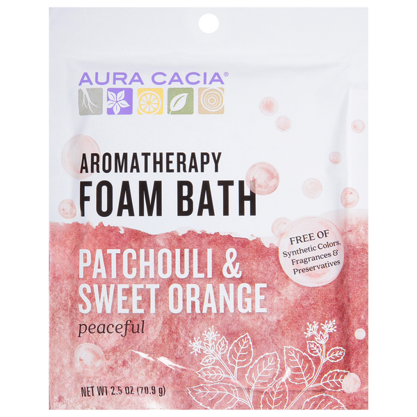 Aura Cacia Foam Bath Aroma Peaceful Patchouli Sweet Orange