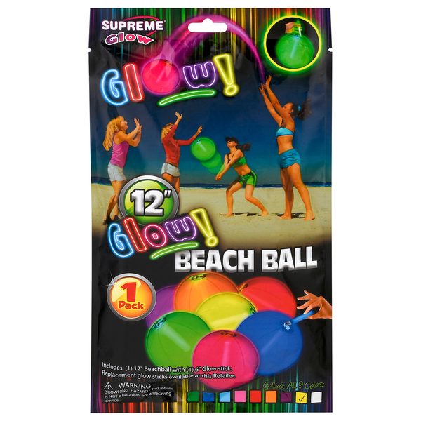 Supreme Glow Beach Ball 12 Inch Yellow