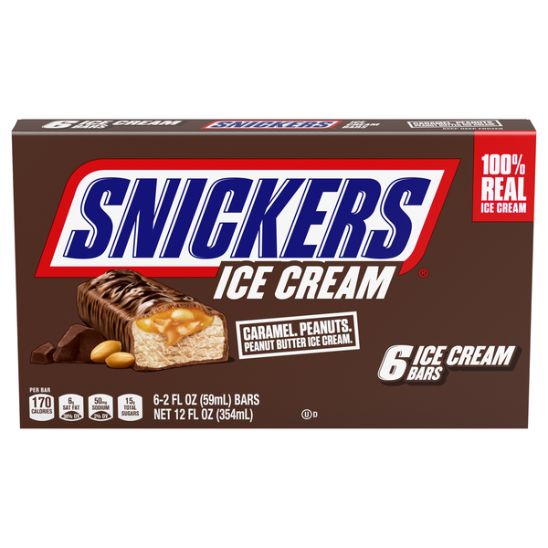 SNICKERS Peanut Butter Ice Cream Bars - 6 ct