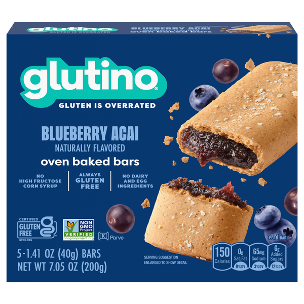 Glutino Gluten Free Blueberry Acai Oven Baked Bars - 5 ct