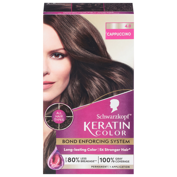 Schwarzkopf Keratin Color Permanent Hair Color Cappuccino 4.0