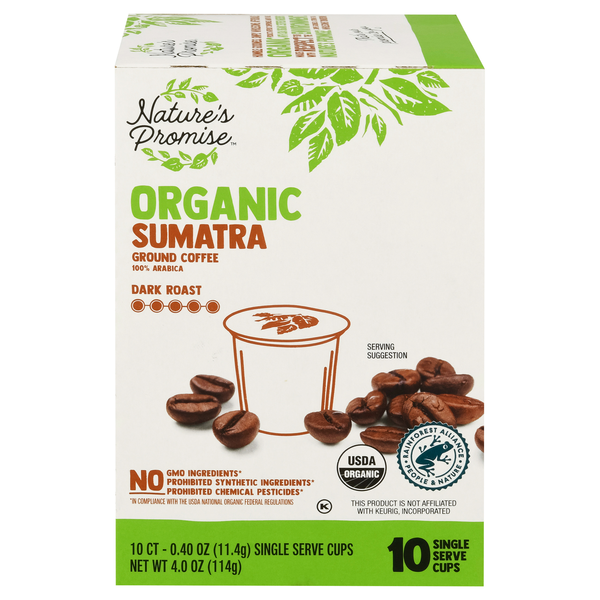 Nature's Promise Organic Sumatra Dark Roast Coffee Single Serve Cups