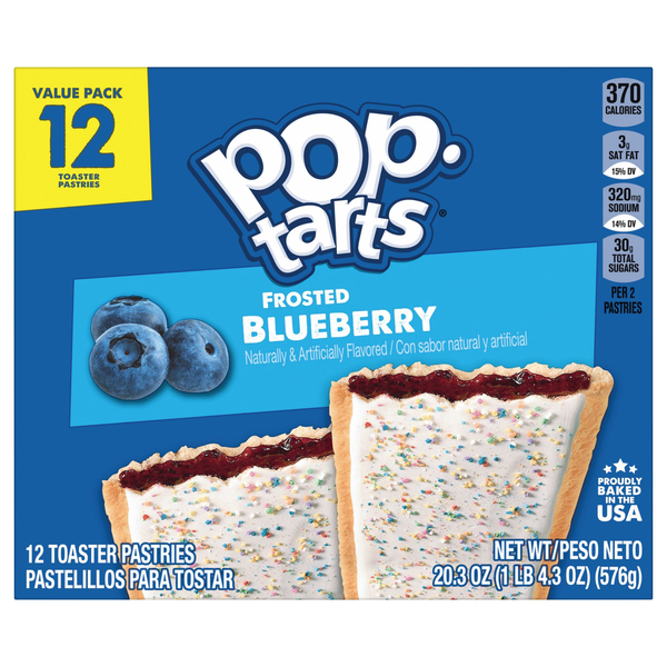 Pop-Tarts Frosted Blueberry Toaster Pastries - 12 ct