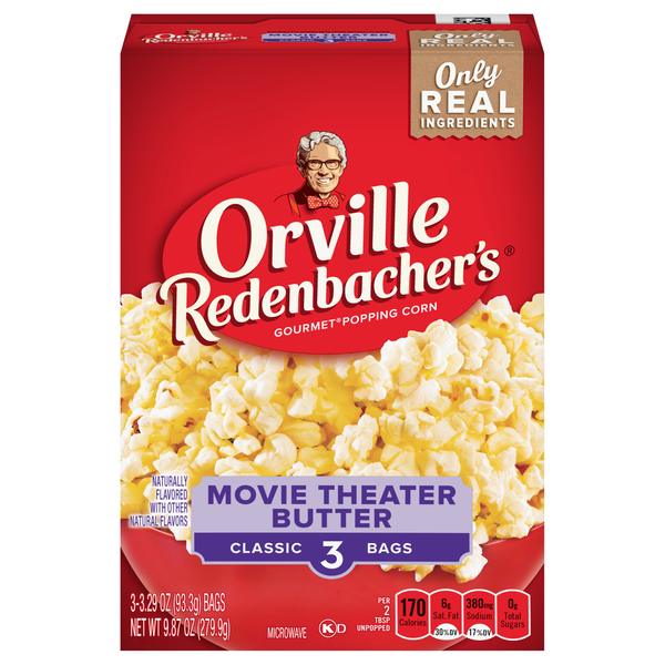 Orville Redenbacher's Movie Theater Butter Classic Bags Microwave Popcorn