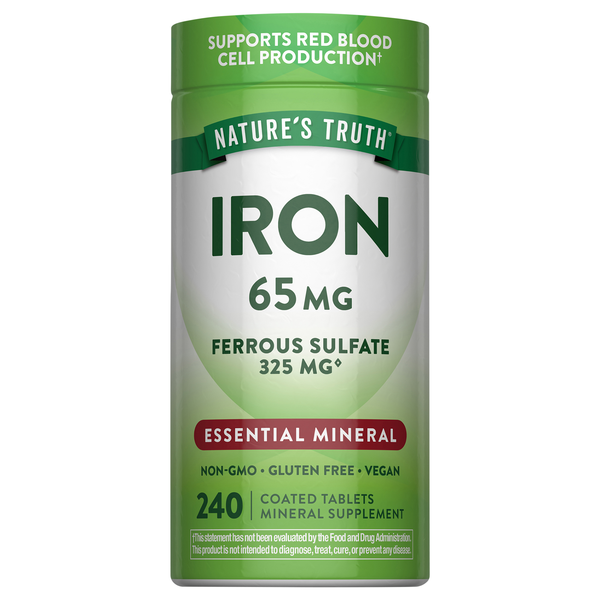 Nature's Truth 65mg Iron Coated Tablets