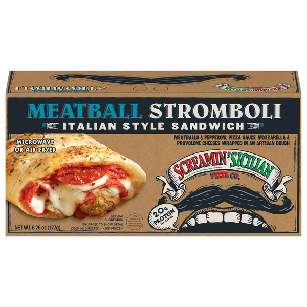 Screamin' Sicilian Pizza Co. Italian Style Meatball Stromboli Frozen