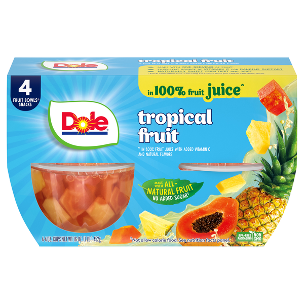 Dole Tropical Fruit Cups in Juice - 4 ct