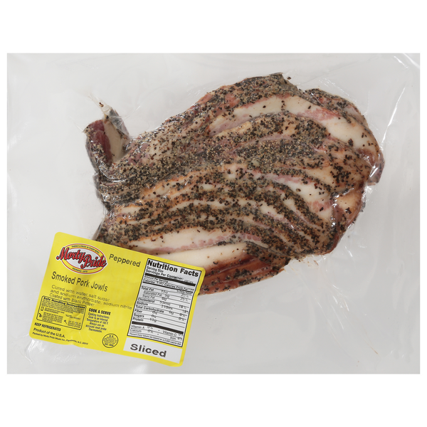 Morty Pride Smoked Pork Jowls Peppered Sliced
