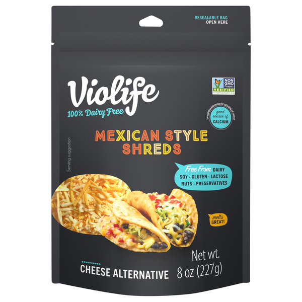 Violife Dairy Free Vegan Shredded Mexican Style Cheese Alternative