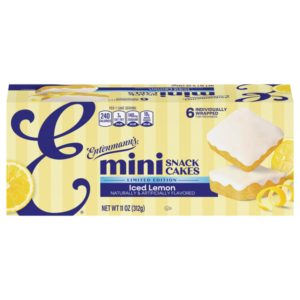 Entenmann's Iced Lemon Mini Snack Cakes - 6 ct