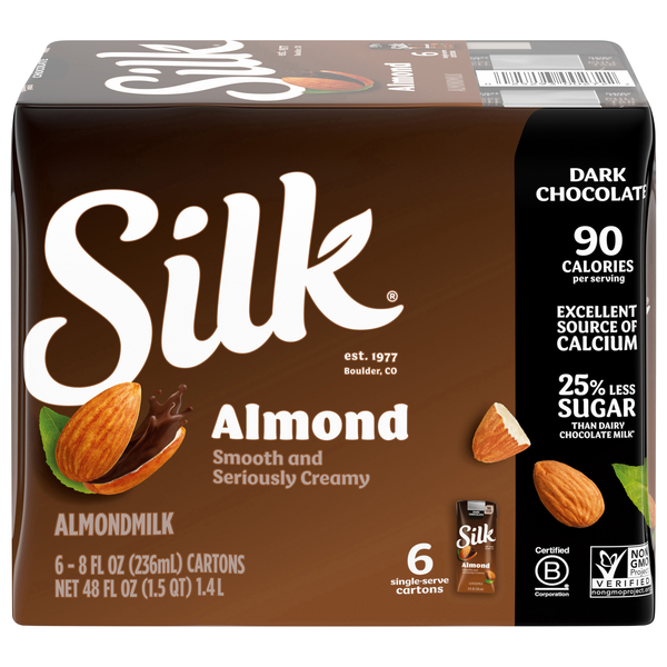Silk Dark Chocolate Almondmilk Shelf Stable - 6 pk