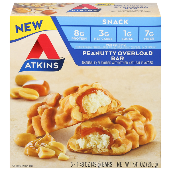 Atkins Peanutty Overload Snack Bars - 5 ct
