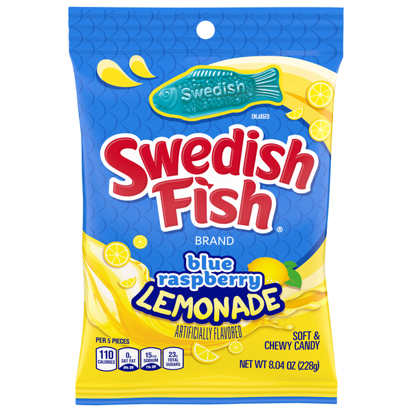 Swedish Fish Blue Raspberry Lemonade Soft & Chewy Candy