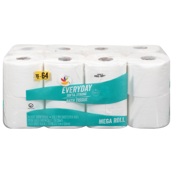 Stop & Shop Everyday Soft & Strong Mega Roll 2-Ply Toilet Paper - 16 ct