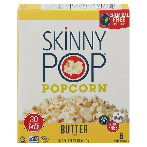 SkinnyPop Butter Flavored Microwave Popcorn