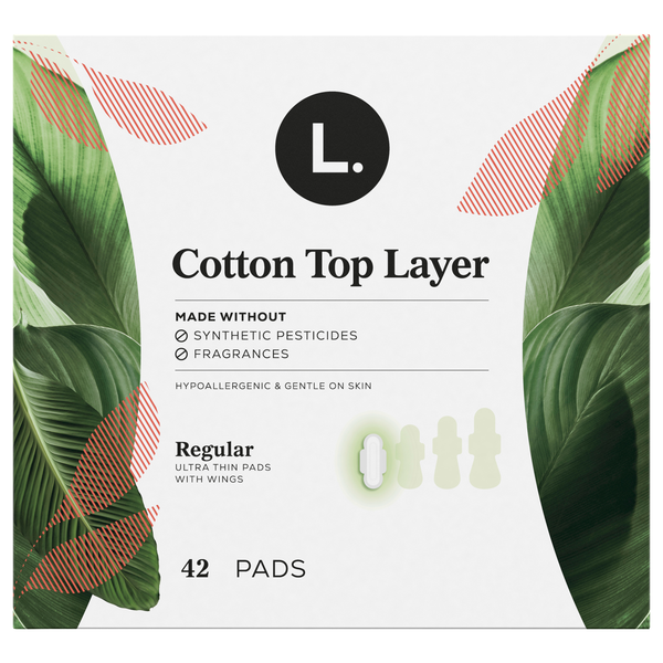 L. Cotton Top Layer Regular Ultra Thin Pads with Wings