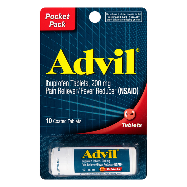 Save on Advil Ibuprofen Pain Reliever 200 mg Tablets Pocket Pack Order