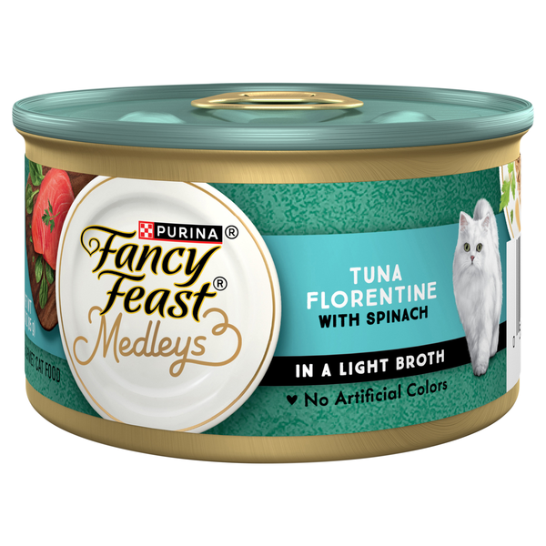 Fancy Feast Medleys in Broth Tuna Florentine with Spinach Wet Cat Food