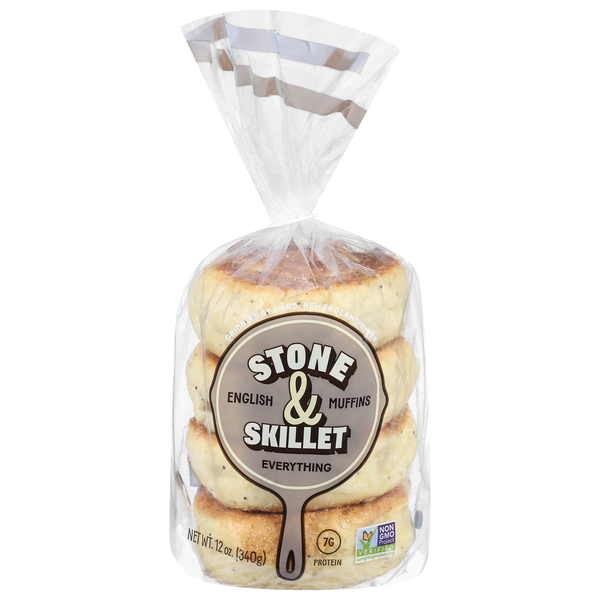 Stone & Skillet Everything English Muffins - 4 ct