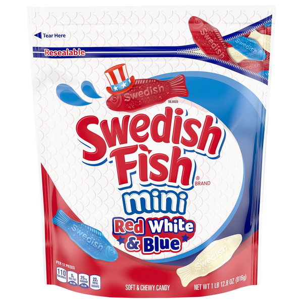 Swedish Fish Mini Red White & Blue Soft & Chewy Candy