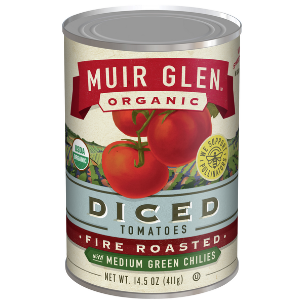 Save on Muir Glen Diced Tomatoes Fire Roasted with Medium Green Chilies Organic Order Online