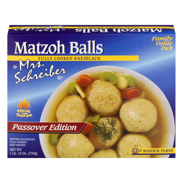 Save on Mrs. Schreiber Matzoh Balls Fully Cooked Kneidlach Kosher Order