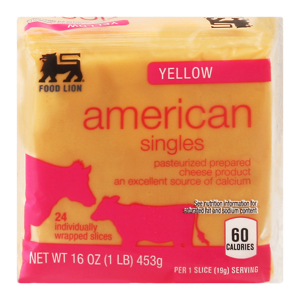 Save on Food Lion Yellow American Cheese Product Singles 24 ct Order Online Delivery Food Lion