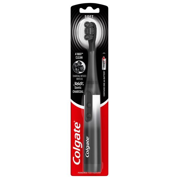 Colgate 360 Degrees Powered Toothbrush Charcoal Soft